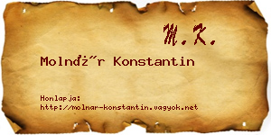 Molnár Konstantin névjegykártya